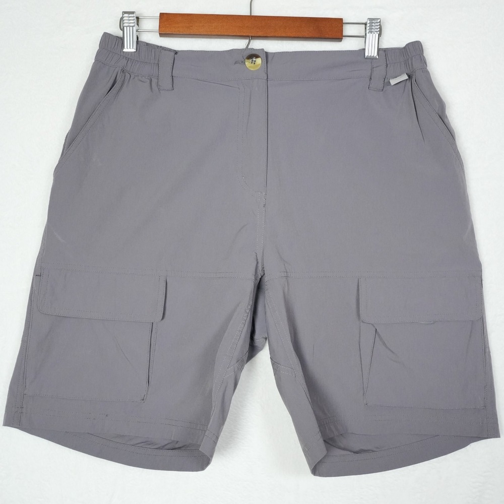 Mapamyumco Mens XL Gray Cargo Hiking‎ Shorts Nylon Stretch Quick Dry Outdoor